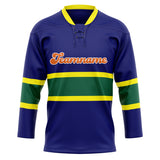 Custom Unisex Blue & Green Pattern Hockey Jersey