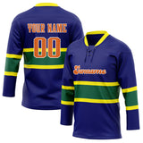 Custom Unisex Blue & Green Pattern Hockey Jersey