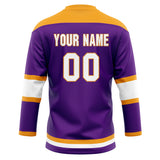 Custom Unisex Purple & Orange Pattern Hockey Jersey