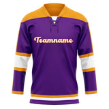 Custom Unisex Purple & Orange Pattern Hockey Jersey