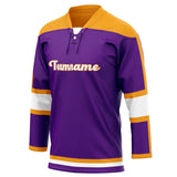 Custom Unisex Purple & Orange Pattern Hockey Jersey