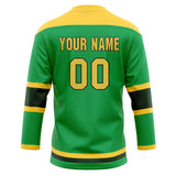 Custom Unisex Green & Yellow Pattern Hockey Jersey