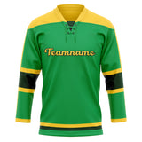 Custom Unisex Green & Yellow Pattern Hockey Jersey