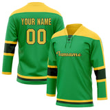 Custom Unisex Green & Yellow Pattern Hockey Jersey