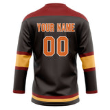 Custom Unisex Black & Crimson Pattern Hockey Jersey