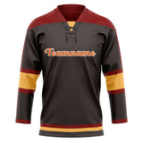 Custom Unisex Black & Crimson Pattern Hockey Jersey