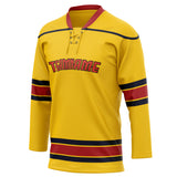 Custom Unisex Gold & Crimson Pattern Hockey Jersey