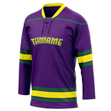 Custom Unisex Purple & Yellow Pattern Hockey Jersey