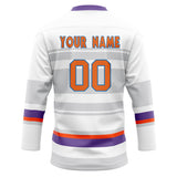 Custom Unisex White & Gray Pattern Hockey Jersey