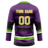 Custom Unisex Purple & Black Pattern Hockey Jersey