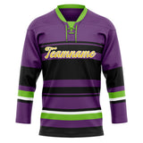 Custom Unisex Purple & Black Pattern Hockey Jersey