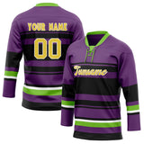 Custom Unisex Purple & Black Pattern Hockey Jersey