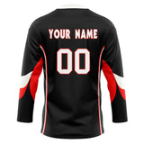 Custom Unisex Black & Red Pattern Hockey Jersey