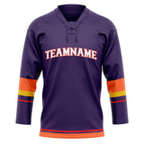 Custom Unisex Purple & Orange Pattern Hockey Jersey