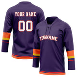 Custom Unisex Purple & Orange Pattern Hockey Jersey