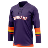 Custom Unisex Purple & Orange Pattern Hockey Jersey