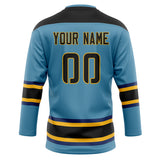 Custom Unisex Light Blue & Black Pattern Hockey Jersey