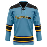 Custom Unisex Light Blue & Black Pattern Hockey Jersey