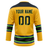 Custom Unisex Gold & Black Pattern Hockey Jersey