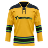 Custom Unisex Gold & Black Pattern Hockey Jersey