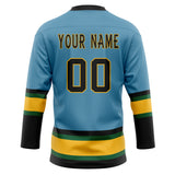 Custom Unisex Light Blue & Black Pattern Hockey Jersey