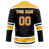 Custom Unisex Black & Gold Pattern Hockey Jersey