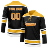 Custom Unisex Black & Gold Pattern Hockey Jersey