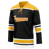 Custom Unisex Black & Gold Pattern Hockey Jersey