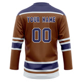 Custom Unisex Brown & Purple Pattern Hockey Jersey