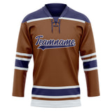 Custom Unisex Brown & Purple Pattern Hockey Jersey