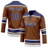 Custom Unisex Brown & Purple Pattern Hockey Jersey