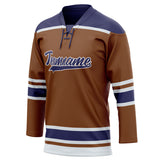 Custom Unisex Brown & Purple Pattern Hockey Jersey