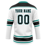 Custom Unisex White & Black Pattern Hockey Jersey