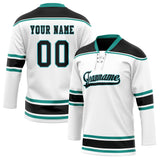 Custom Unisex White & Black Pattern Hockey Jersey