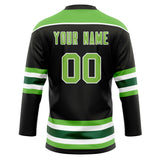 Custom Unisex Black & Neon-Green Pattern Hockey Jersey