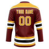 Custom Unisex Crimson & Gold Pattern Hockey Jersey