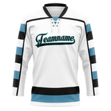 Custom Unisex White & Black Pattern Hockey Jersey