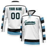 Custom Unisex White & Black Pattern Hockey Jersey