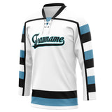 Custom Unisex White & Black Pattern Hockey Jersey