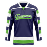 Custom Unisex Purple & Neon-Green Pattern Hockey Jersey