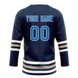 Custom Unisex Navy & White Pattern Hockey Jersey