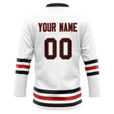 Custom Unisex White & Black Pattern Hockey Jersey