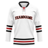 Custom Unisex White & Black Pattern Hockey Jersey