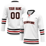 Custom Unisex White & Black Pattern Hockey Jersey