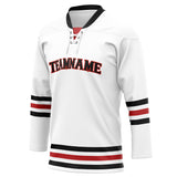 Custom Unisex White & Black Pattern Hockey Jersey