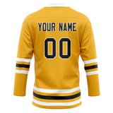 Custom Unisex Gold & Black Pattern Hockey Jersey