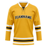 Custom Unisex Gold & Black Pattern Hockey Jersey