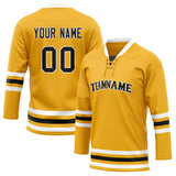 Custom Unisex Gold & Black Pattern Hockey Jersey