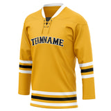 Custom Unisex Gold & Black Pattern Hockey Jersey