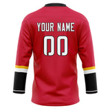 Custom Unisex Red & Black Pattern Hockey Jersey